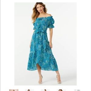 Sofia Vergara Faux Wrap MIDI Dress w/ Convertible Neckline Small NWT